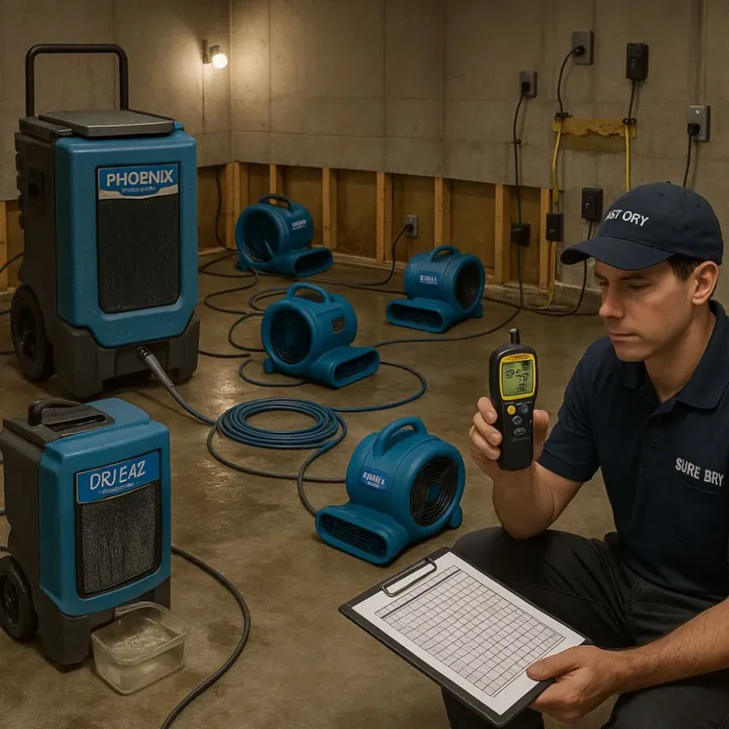 Structural Drying and Dehumidification process in Corydon, IN
